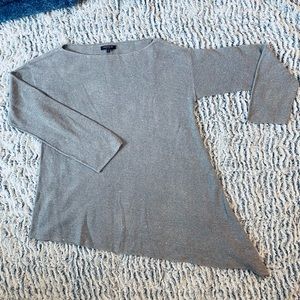 Lafayette silver grey asymmetrical lightweight boatneck sweater Small / petite